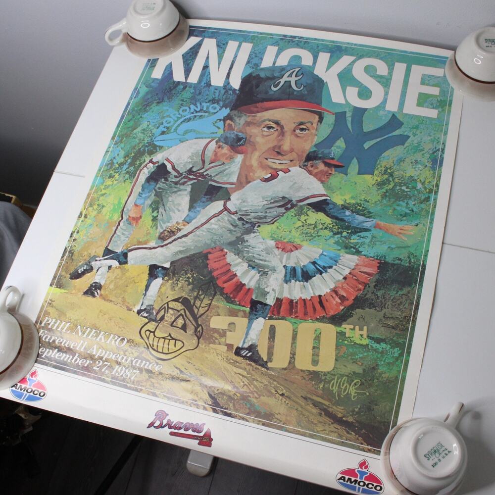Phil Niekro Knucksie Final Appearance Atlanta Braves 1987 18.5” x 24” Print RARE
